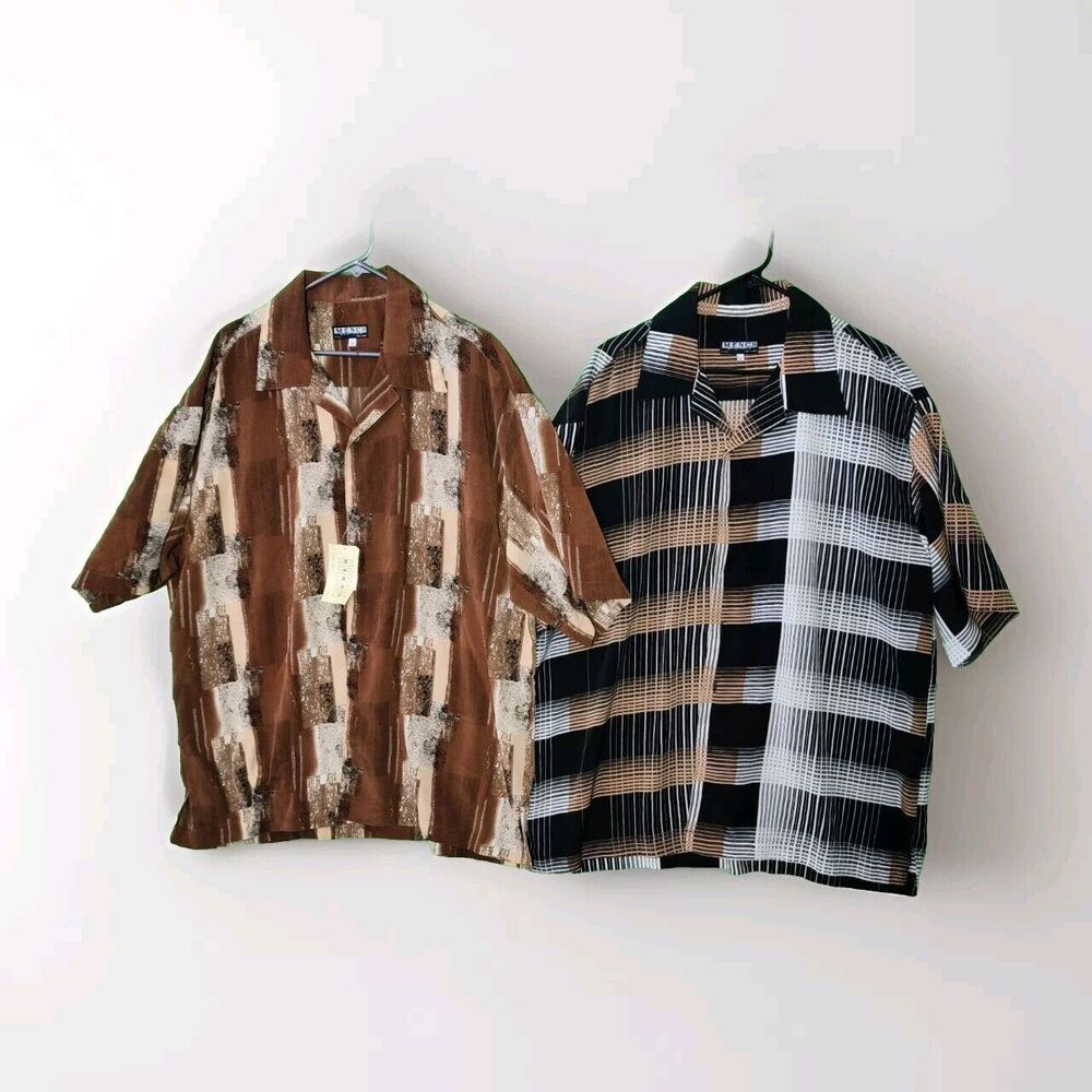 Lot of 2 Mench Platinum Button Up Shirts 3XL Italy New York - 1 SHIRT BRAND NEW